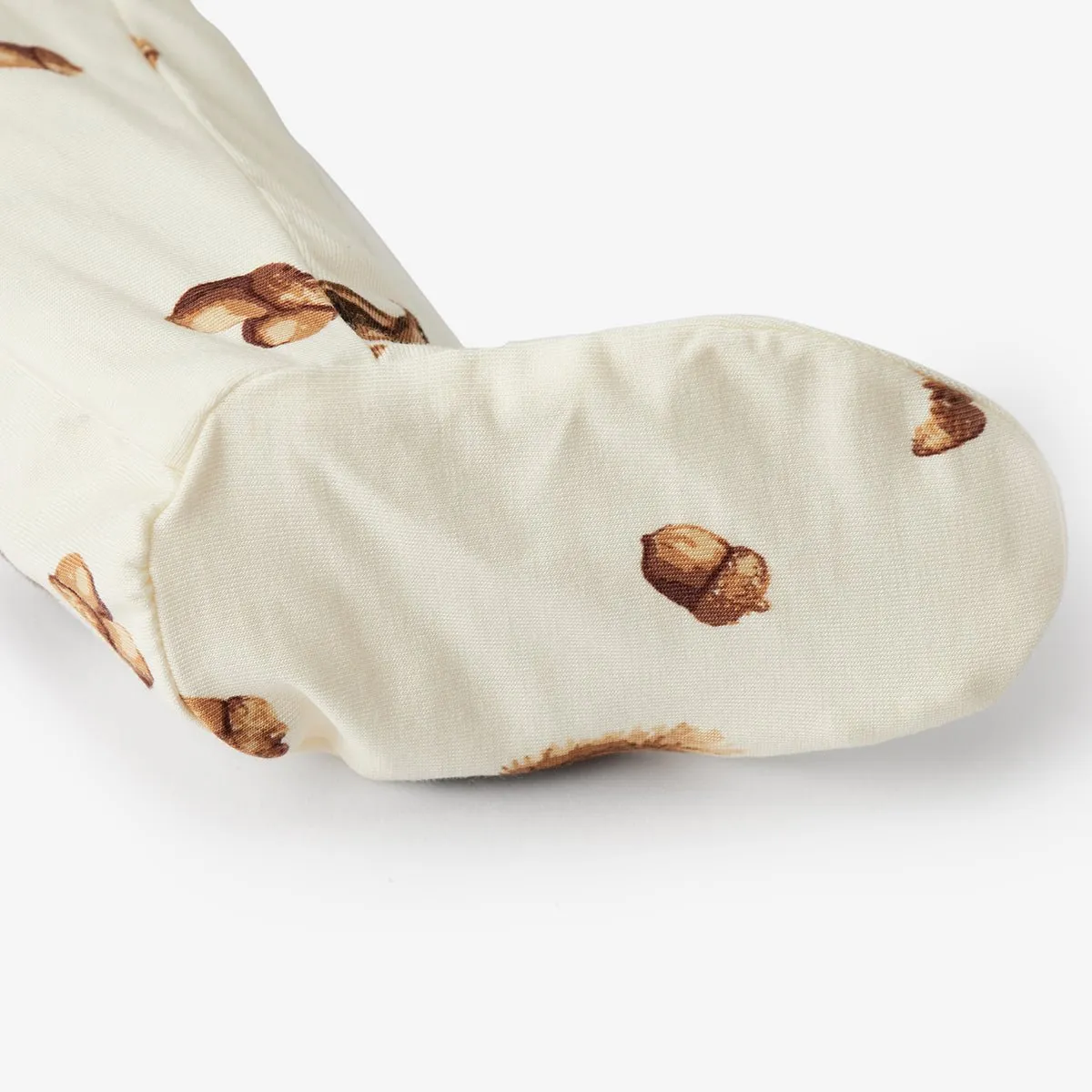 Milkbarn Luxe Stretch Zipper Footed Romper Chipmunk