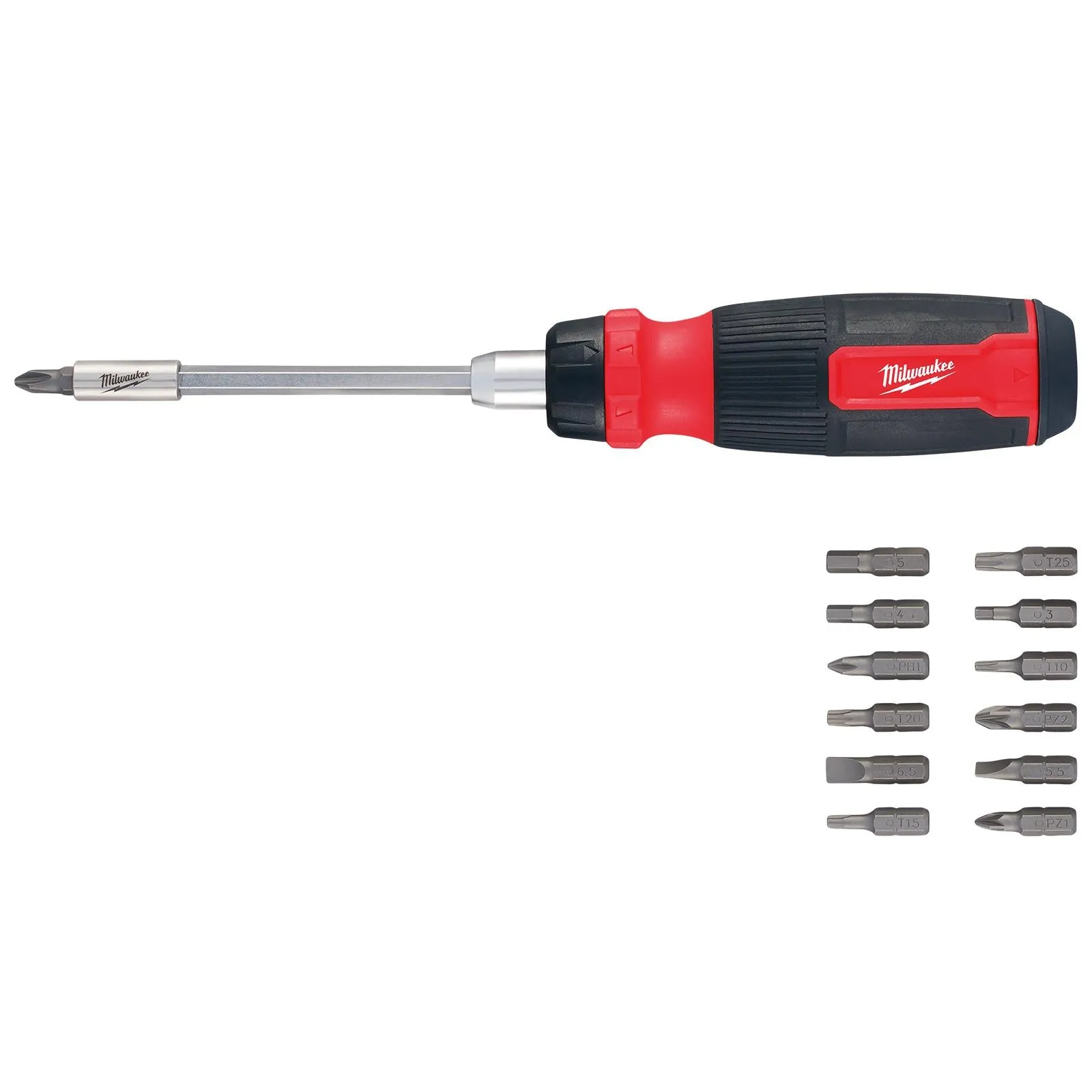 Milwaukee Ratchet Screwdriver Set 14 in 1 Multi Bit Pozi Phillips Torx Slotted Hex