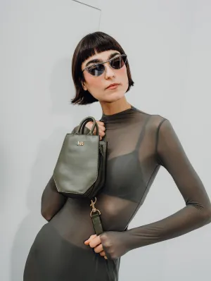 Mini Elay MIRUM® Leather Crossbody Bag | Moss