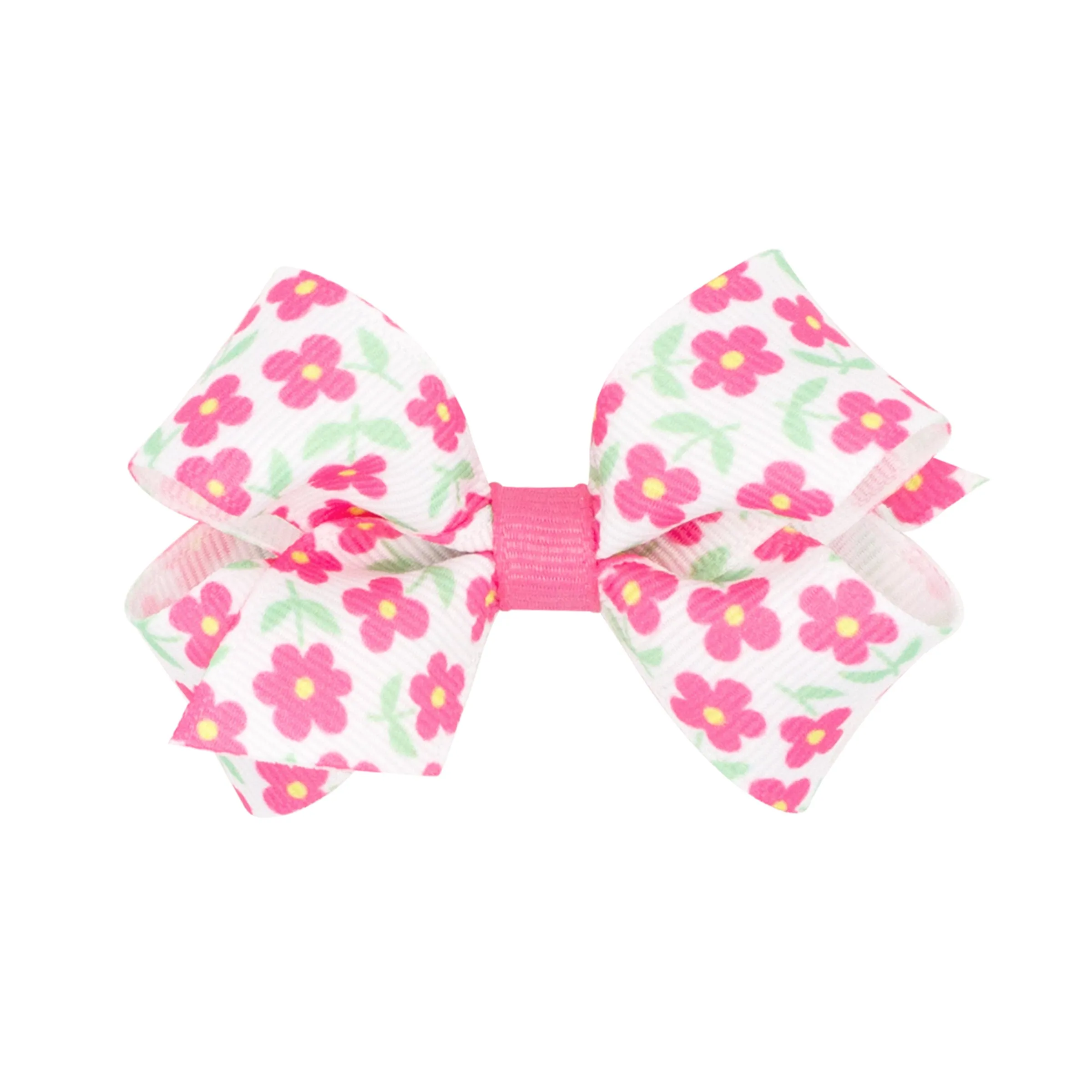 Mini Tiny Floral Hair Bow on Clippie - 3 Colors