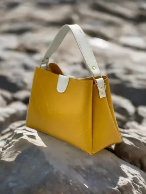 Minimalist Chevron Bucket Bag - Mustard - FD ⚡