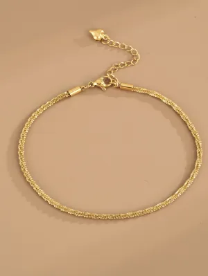 Minimalist Metallic Anklet - Gold- FD ⚡