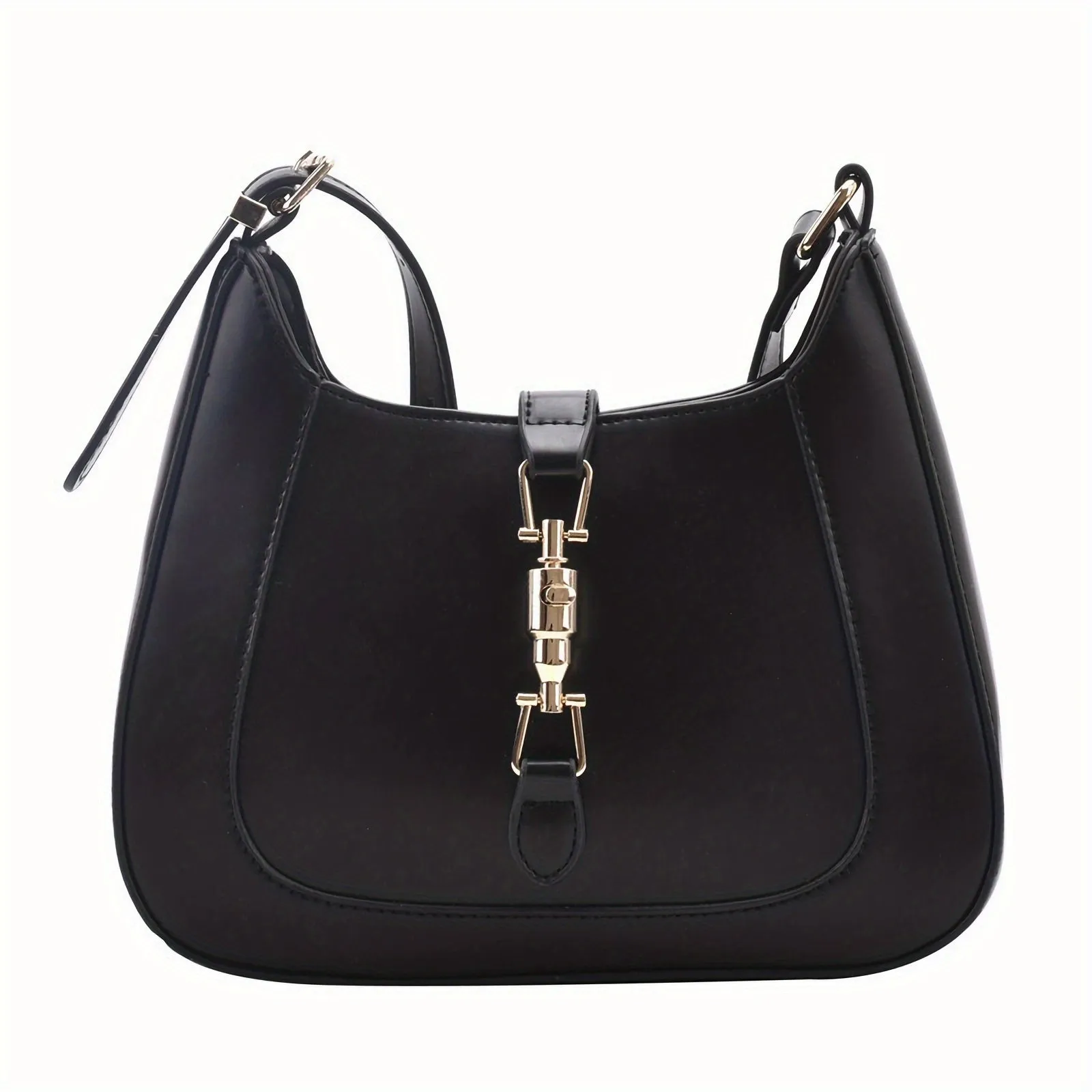 Minimalist Shoulder Bag, Solid Color Shoulder Bag, All-Match Zipper Underarm Bag For Women