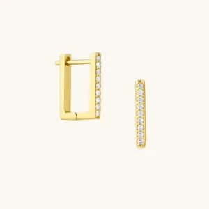 Minimalist Studded Rectangle Earrings