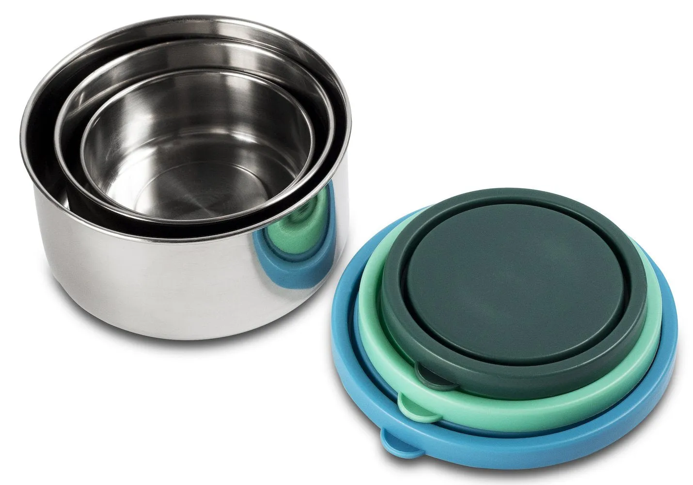 MIRA Stainless Steel Lunch Box Food Storage Containers | BPA Free, Eco-Friendly & Reusable Snack Food Nesting Containers for Kids & Adults | Set of 3 (Clear)