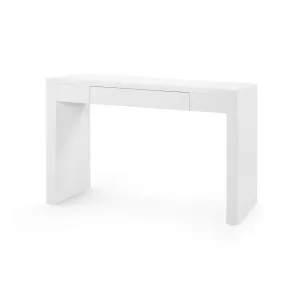 Morgan Grasscloth Console Table / Chiffon White