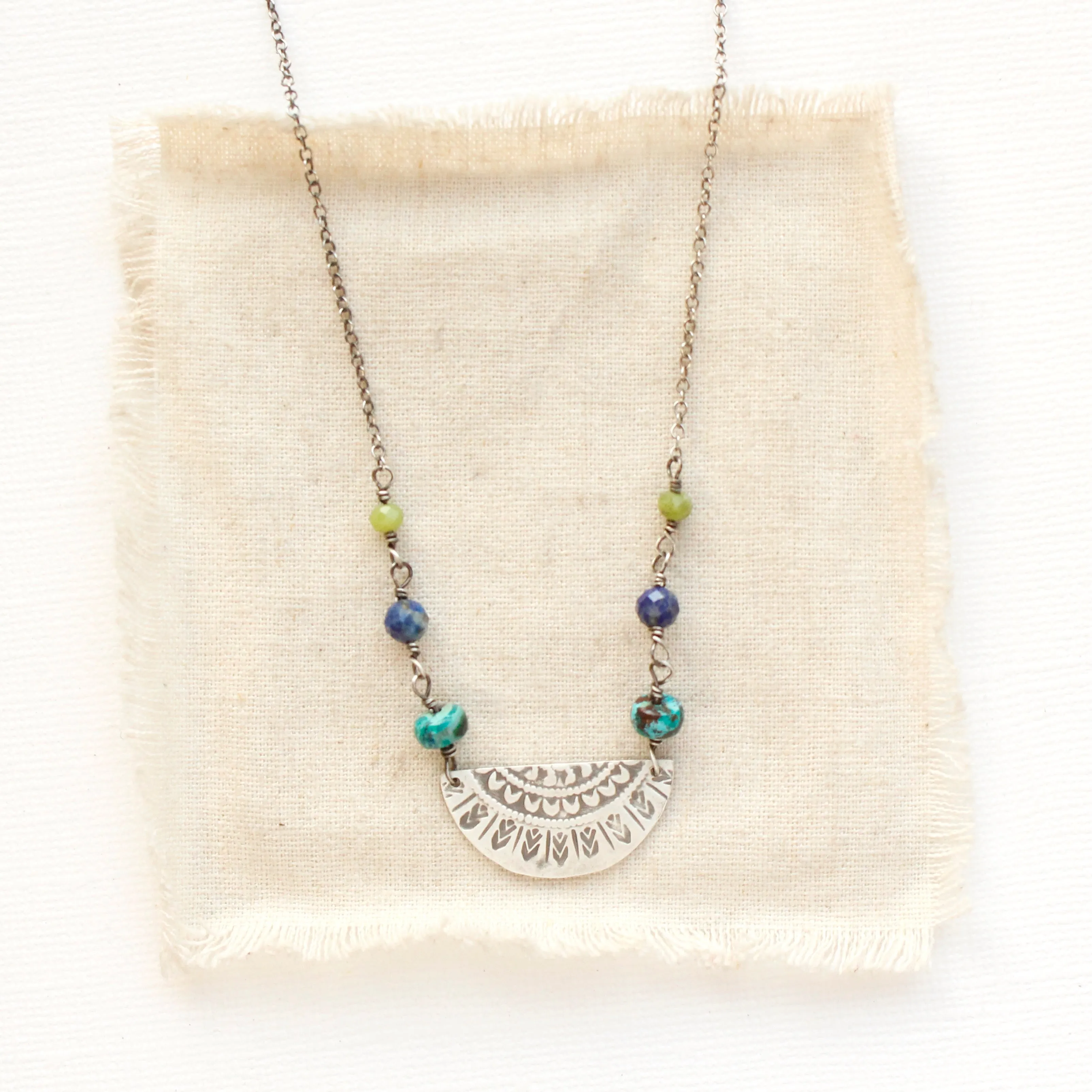 Myrtle Mayan Fan Necklace