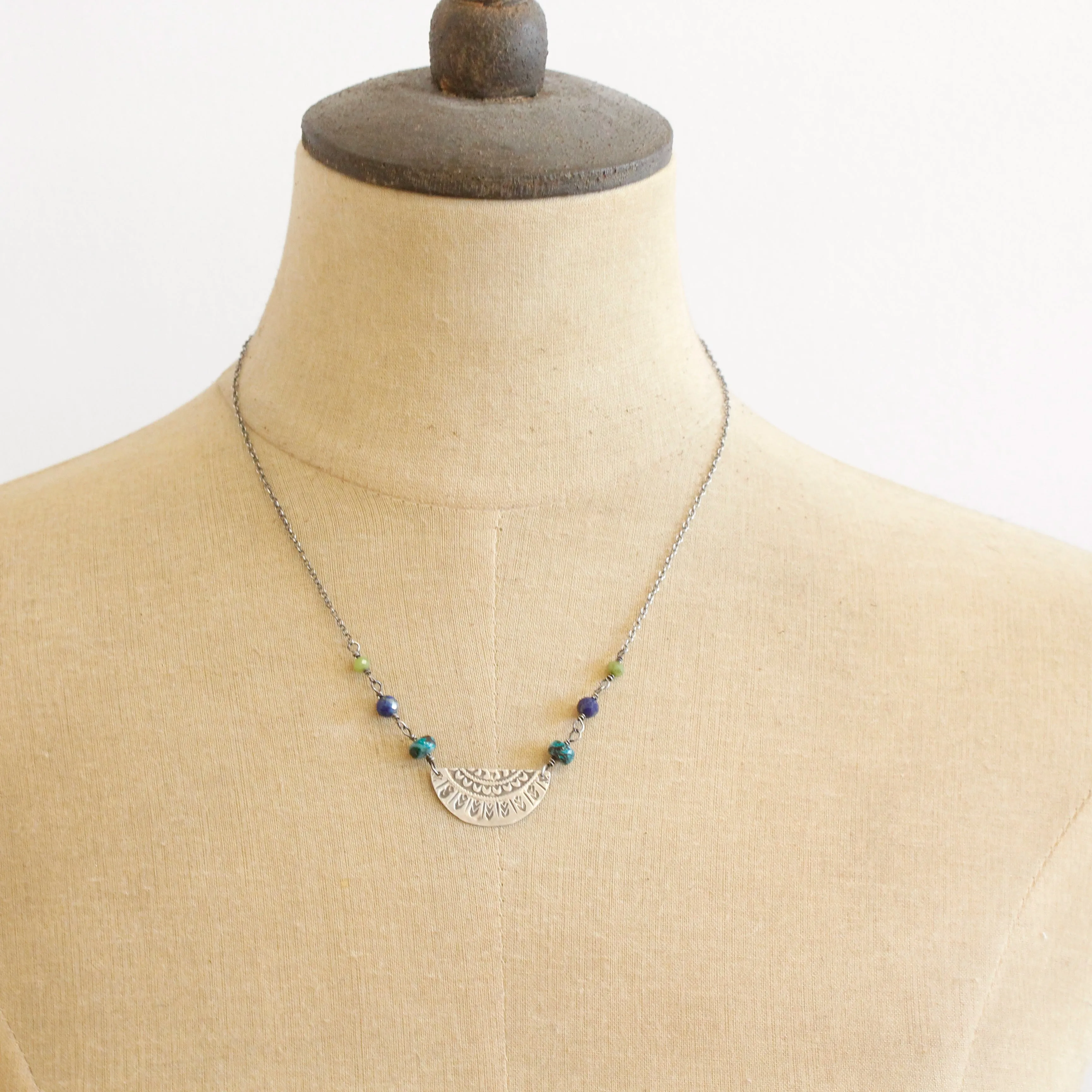 Myrtle Mayan Fan Necklace