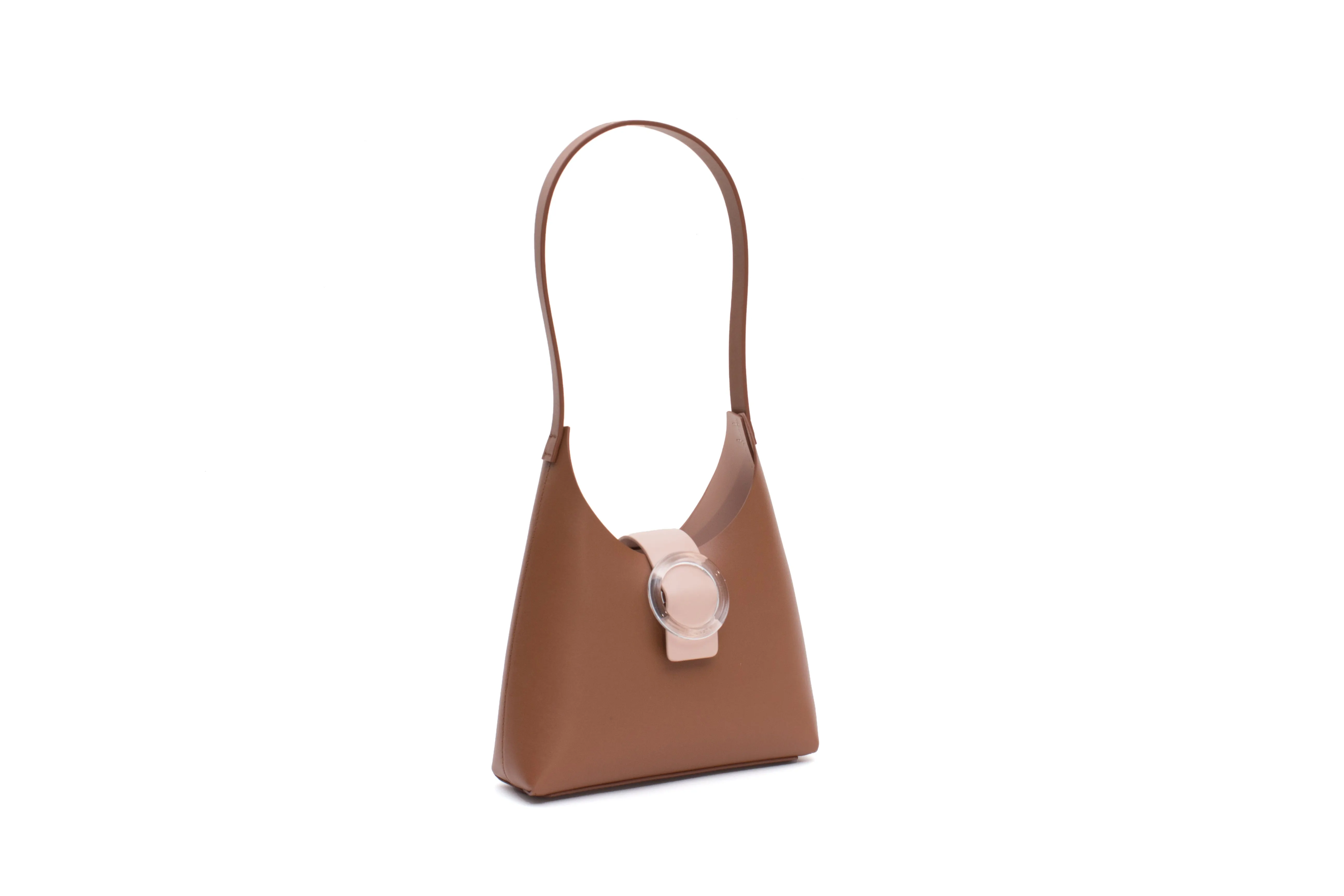Nº44 Lucite Buckle Mini - Saddle   Blush