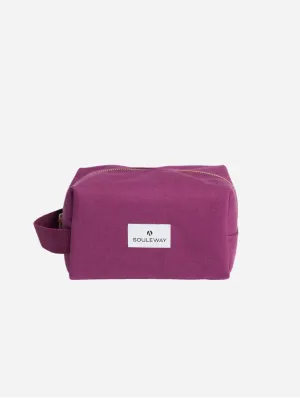 Natural Cotton Canvas Classic Washbag S | Bordeaux Red