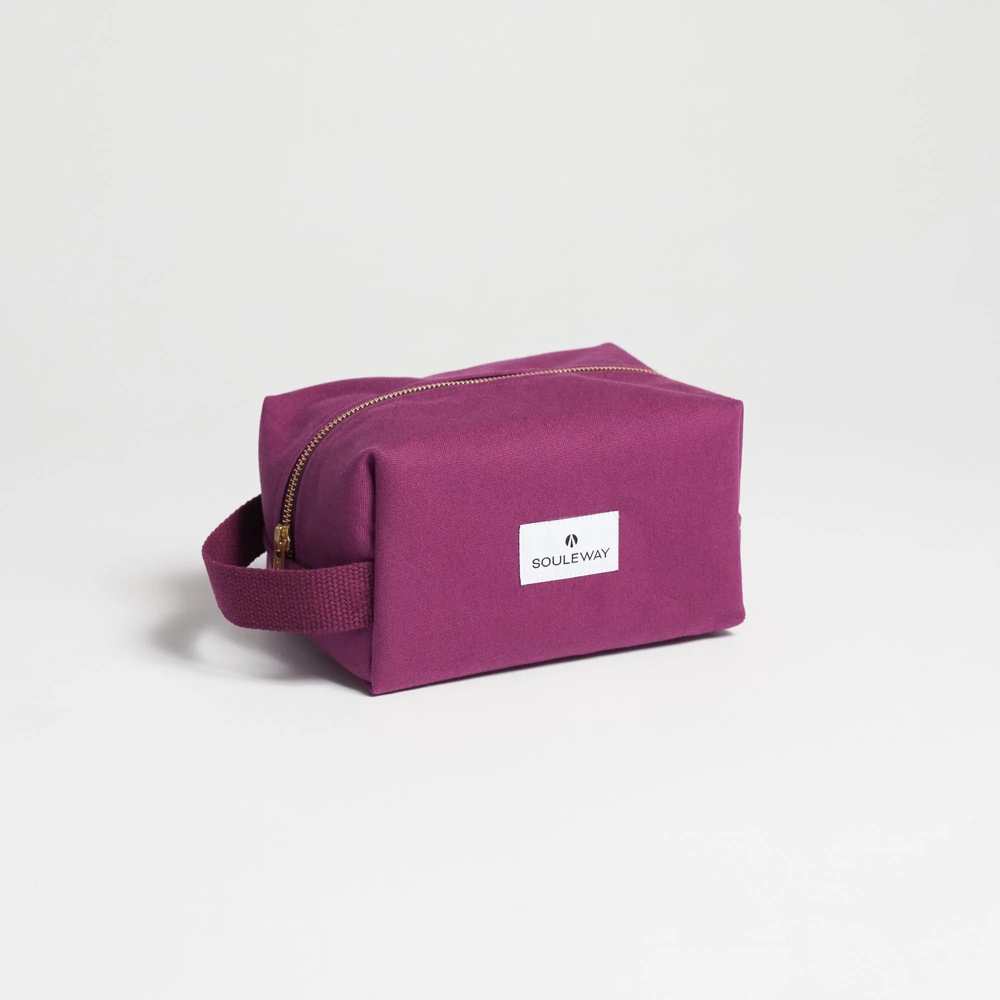 Natural Cotton Canvas Classic Washbag S | Bordeaux Red
