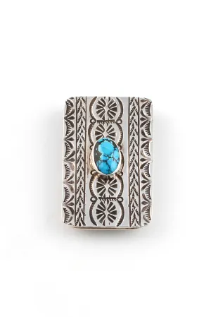 Navajo Sterling Silver Turquoise Money Clip
