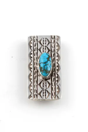 Navajo Sterling Silver Turquoise Money Clip