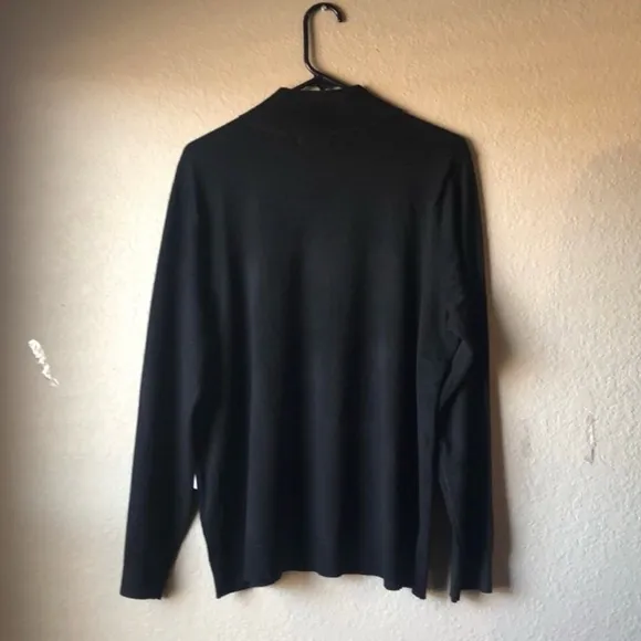 New Calvin Klein Sweater Women’s Large Black Decorative Buttons Casual Sweater