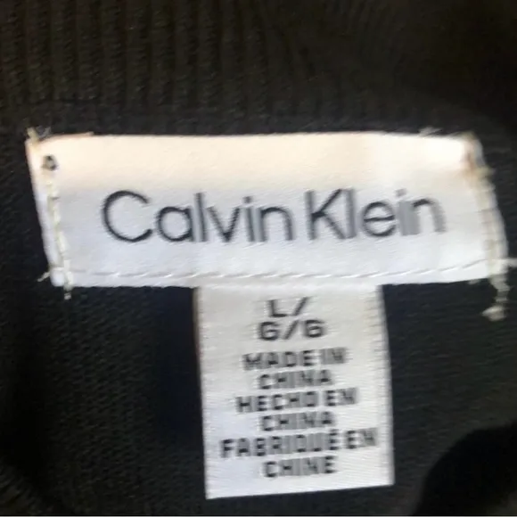 New Calvin Klein Sweater Women’s Large Black Decorative Buttons Casual Sweater