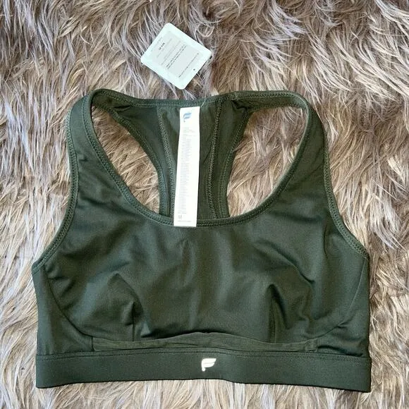 New Fabletics Belle Racerback High Impact Sports Bra Utility Green size M