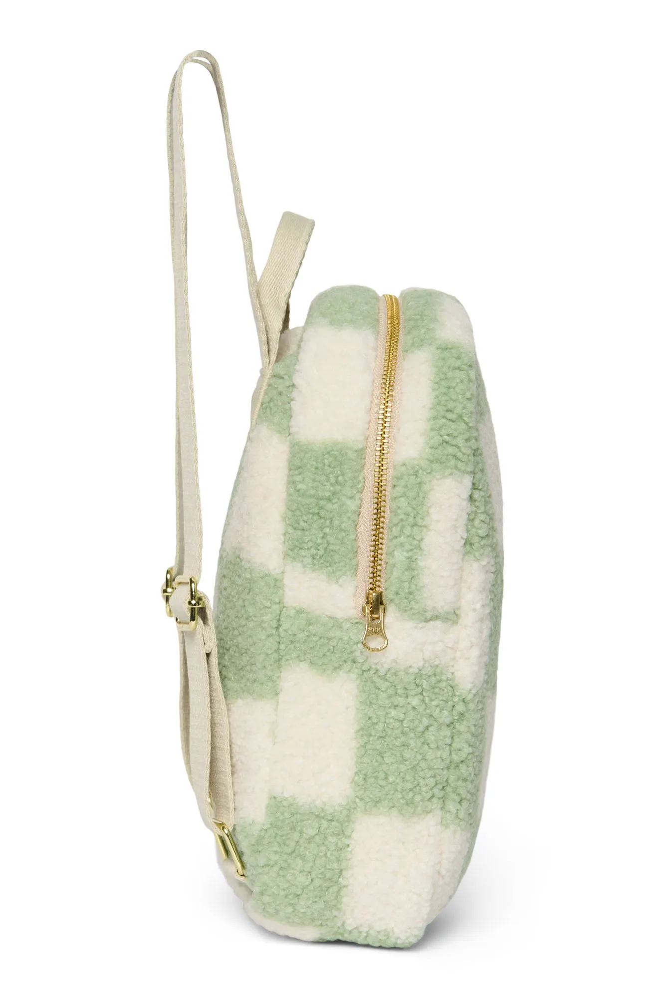 NEW! STUDIO NOOS X BINI PISTACHIO CHEQUERBOARD MINI TEDDY BACKPACK