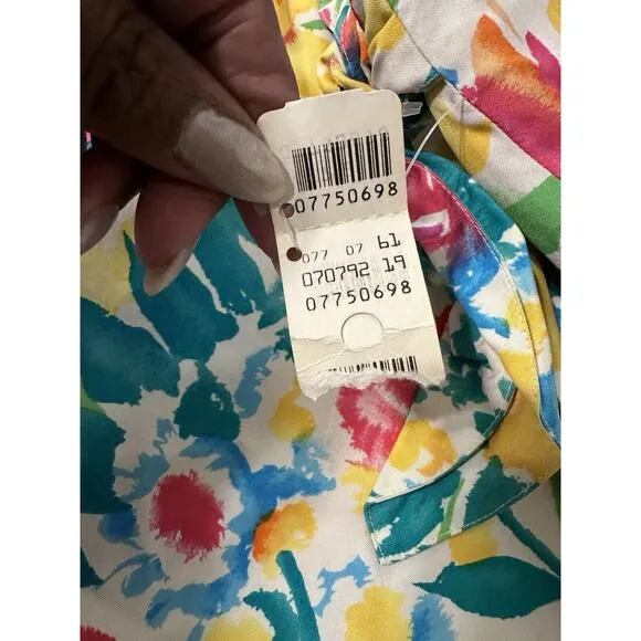 NEW Talbots 100% Silk Tropical Floral Faux Wrap Mini Skirt Womens Size 6 Zipper