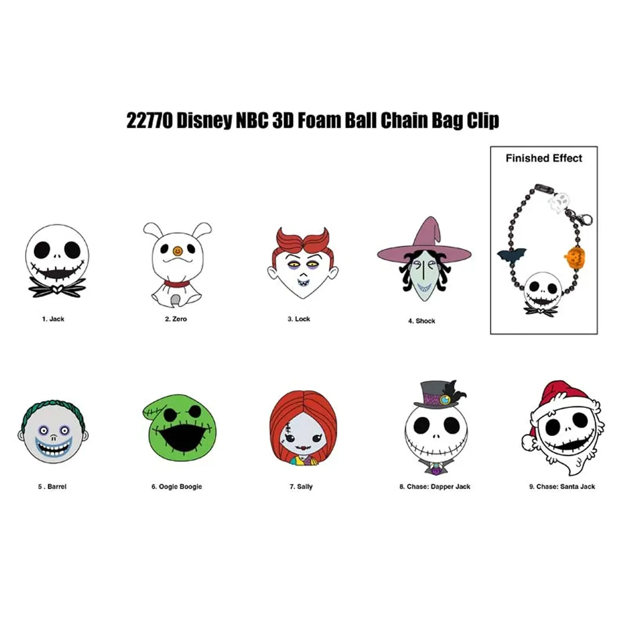 Nightmare Before Christmas Mystery Charm Bag Clip/Luggage Charm