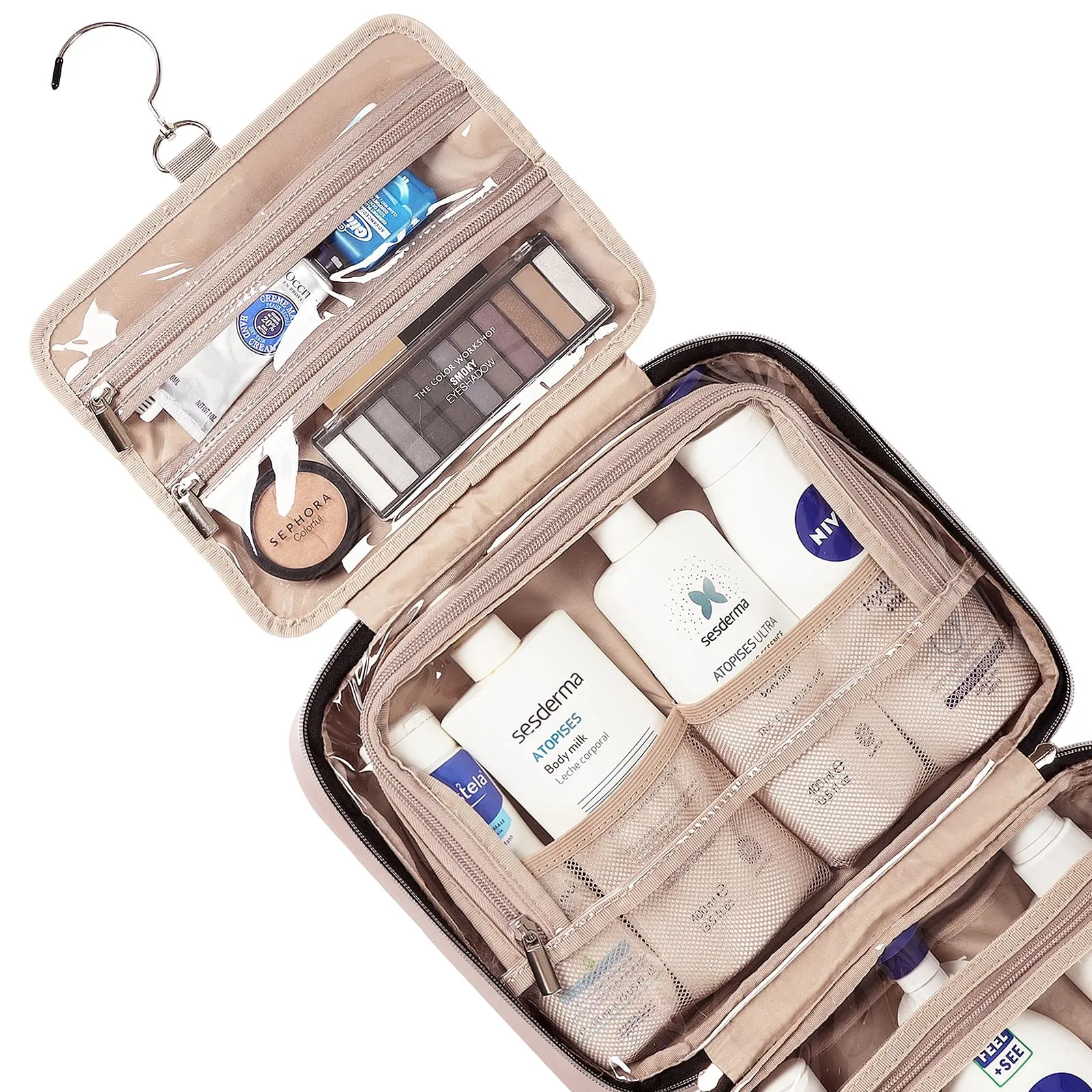 NISHEL Travel Toiletry Bag for women, Portable Hanging Organizer