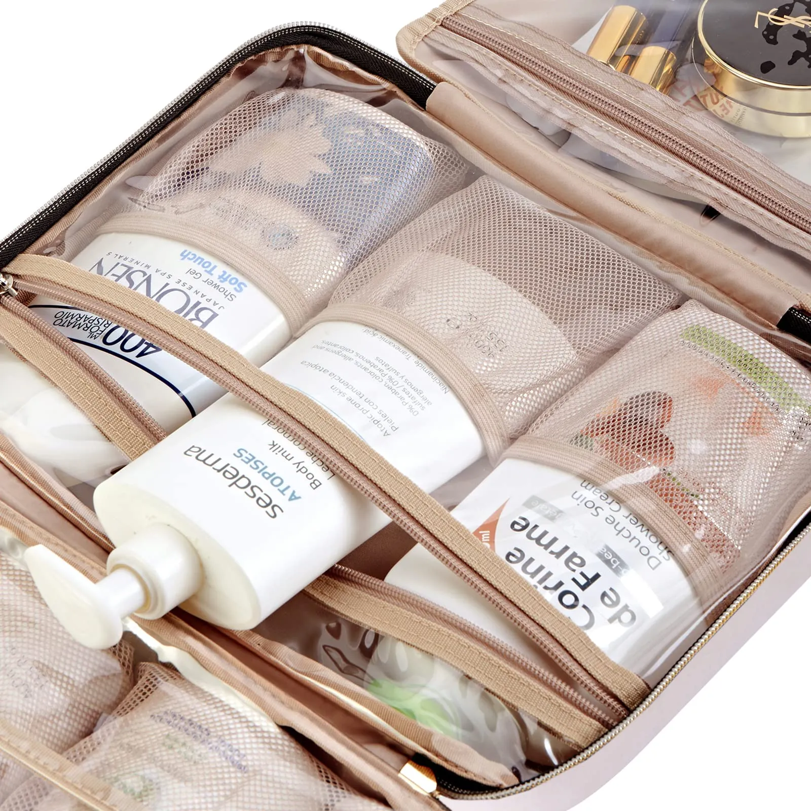NISHEL Travel Toiletry Bag for women, Portable Hanging Organizer