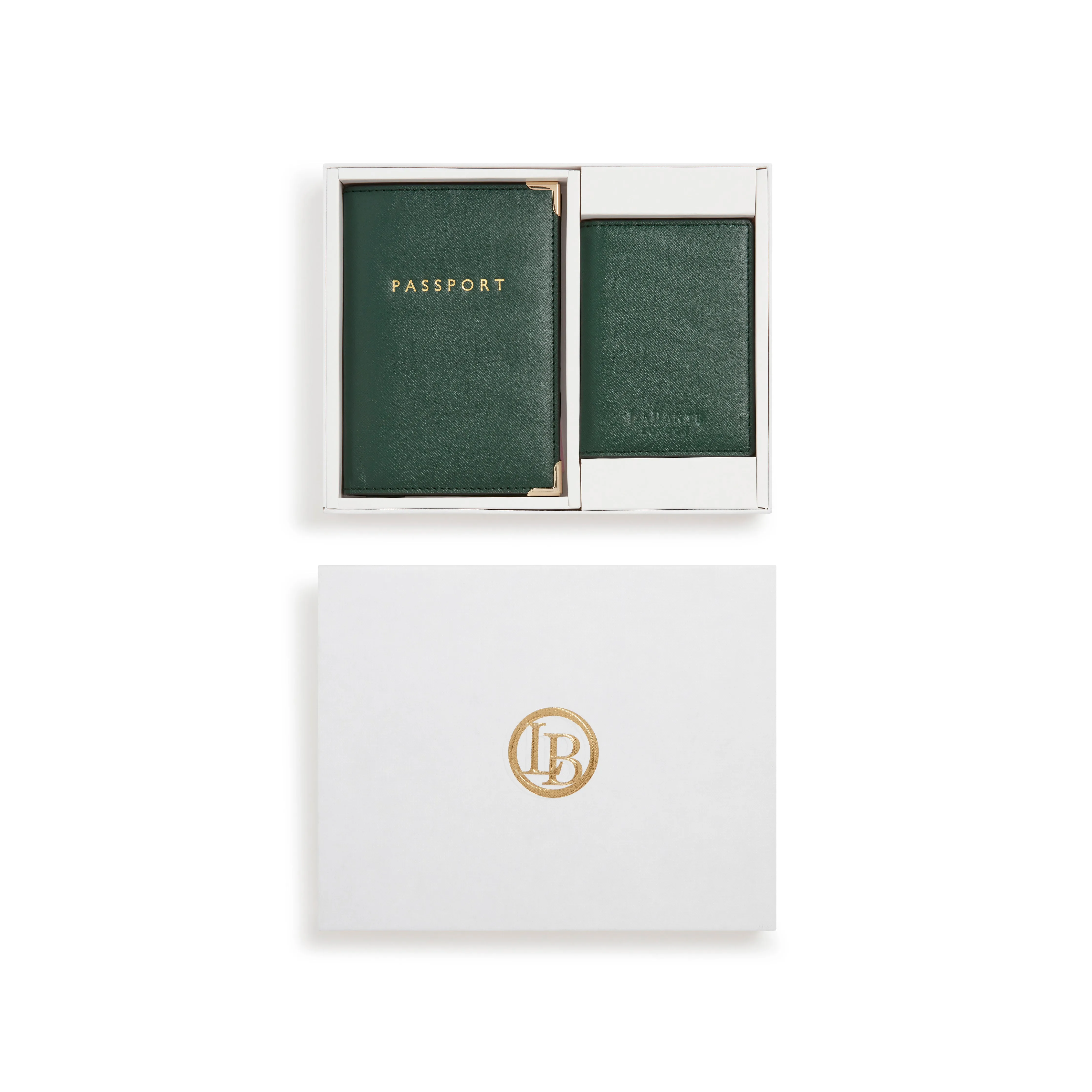 Nutcombe Green Passport Holder & Credit Card holder Gift Box
