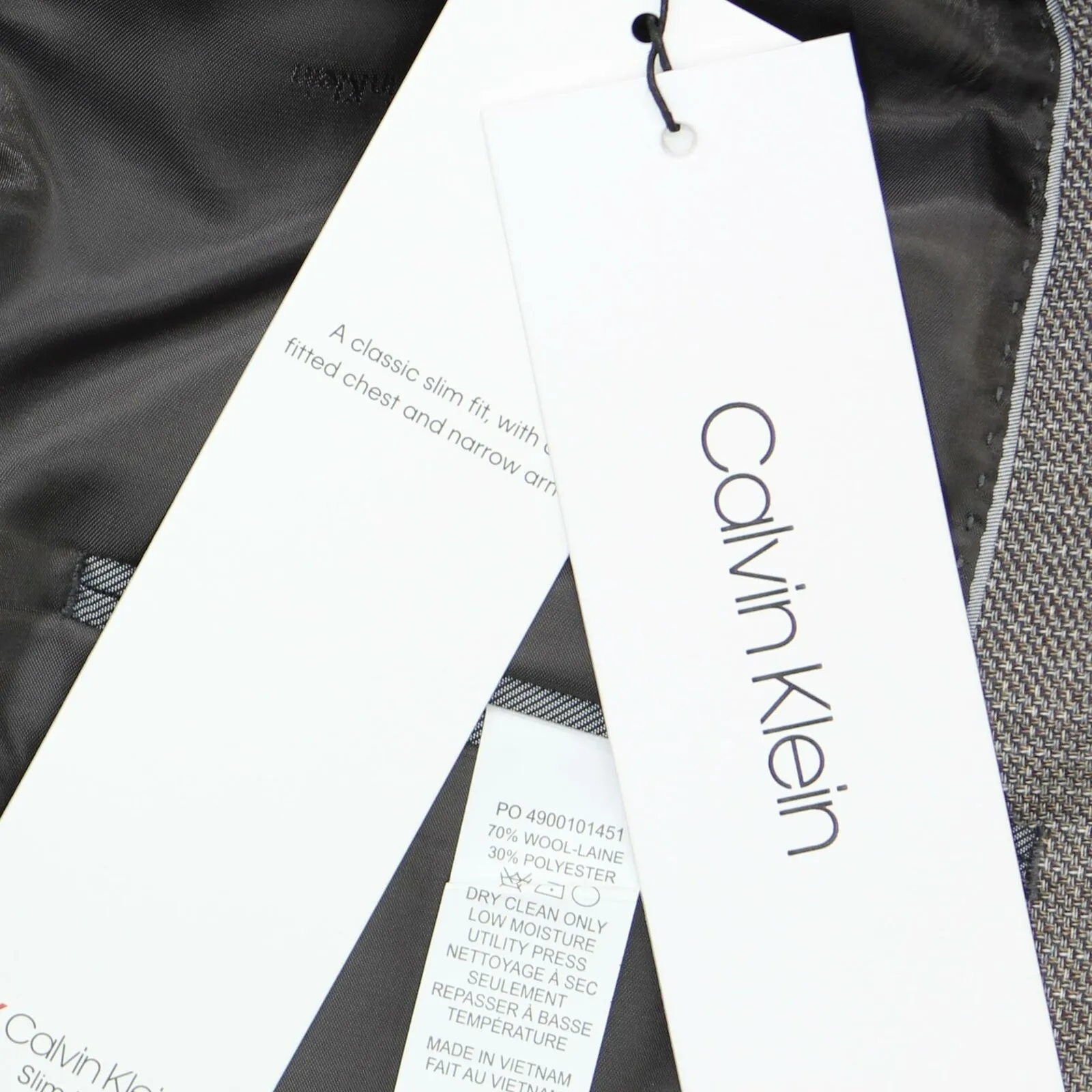 NWT Calvin Klein Mens Slim-Fit Wool Sport Coat. MBYR17CXX192 46 Regular