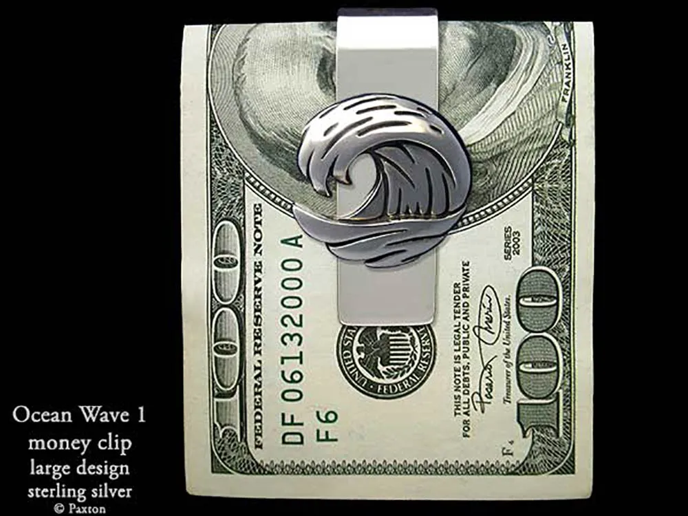 Ocean Wave Money Clip Sterling Silver