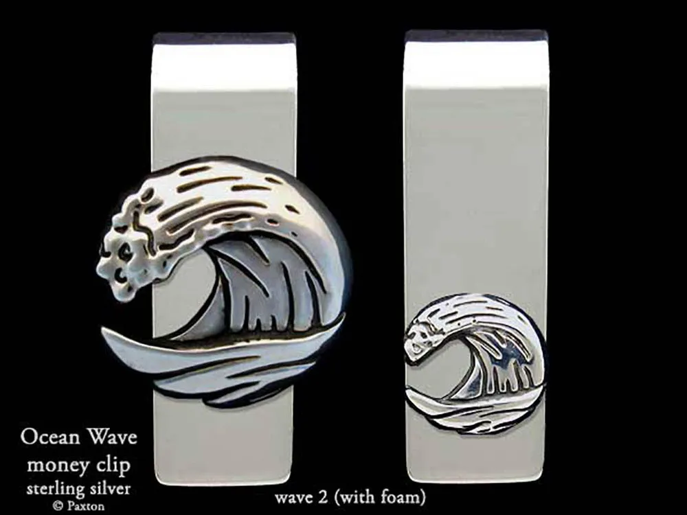Ocean Wave Money Clip Sterling Silver