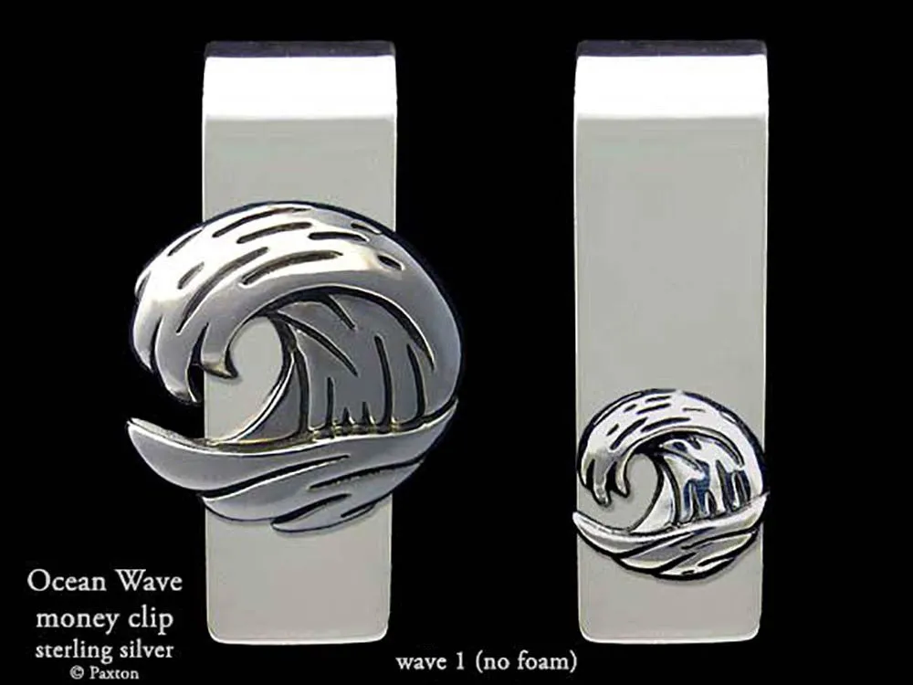 Ocean Wave Money Clip Sterling Silver
