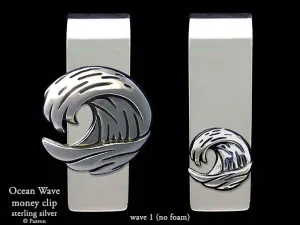 Ocean Wave Money Clip Sterling Silver