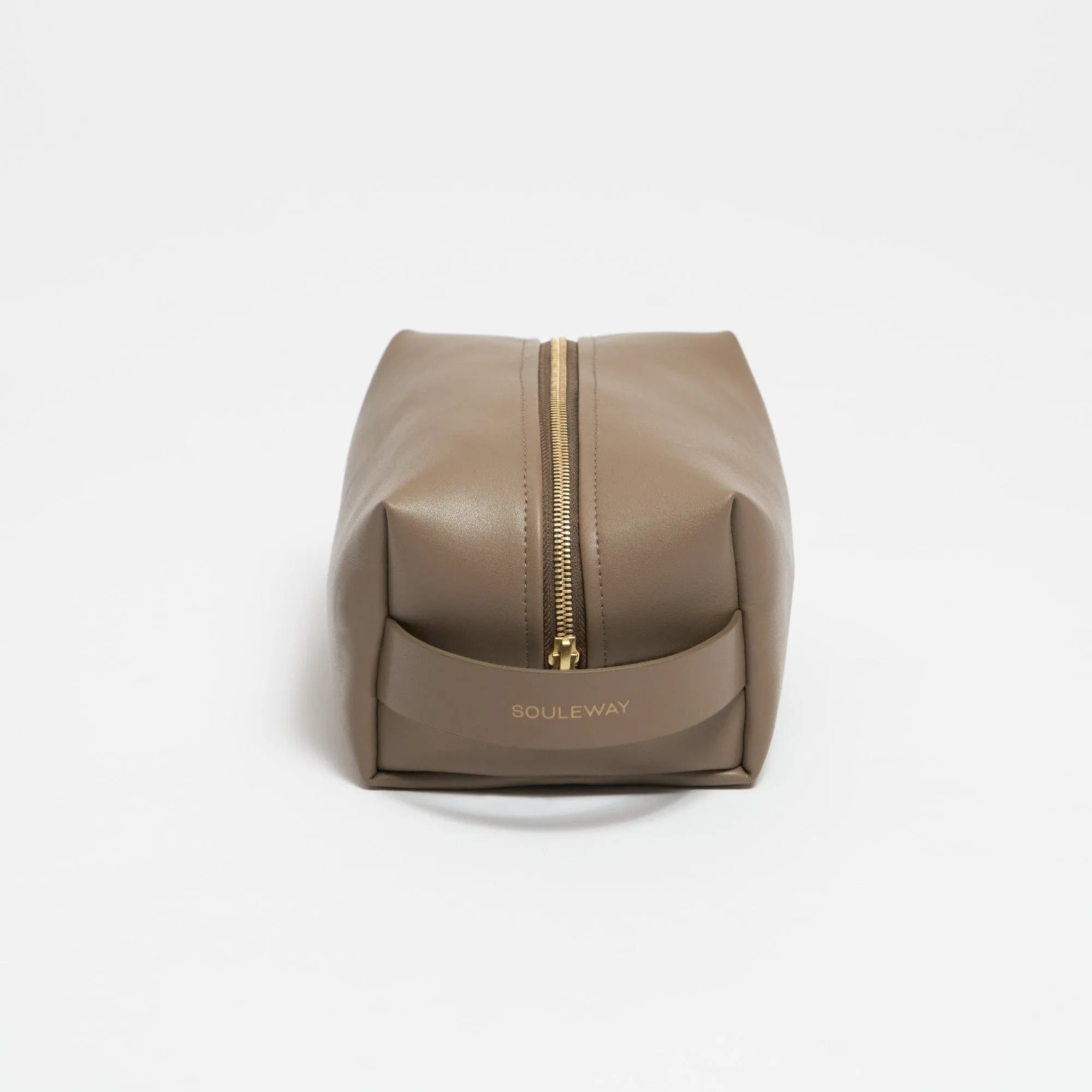 Oleatex Vegan Olive Leather Classic Washbag S | Mocha Brown