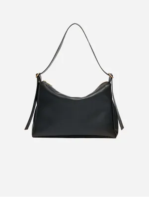 Oleatex Vegan Olive Leather Slouchy Shoulder Bag | Night Black