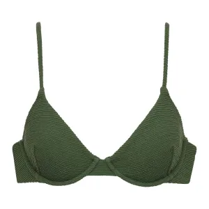 Olive Micro Scrunch Dainty Bikini Top