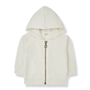One More In The Family- MANUELE Zip UP HOODIE (ivory )