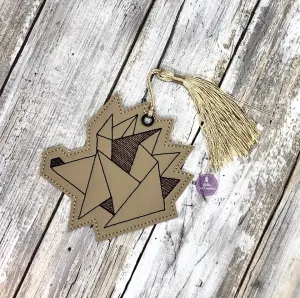 Origami Hedgehog bookmark/bag tag/ornament 4x4 machine embroidery design DIGITAL DOWNLOAD