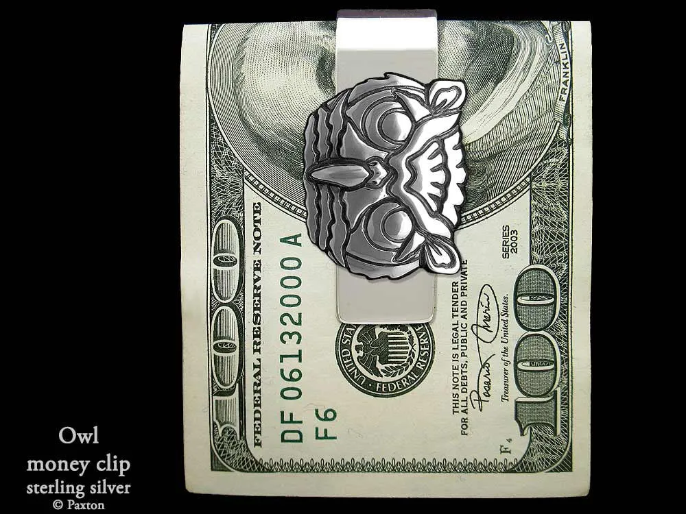 Owl Head Money Clip Sterling Silver