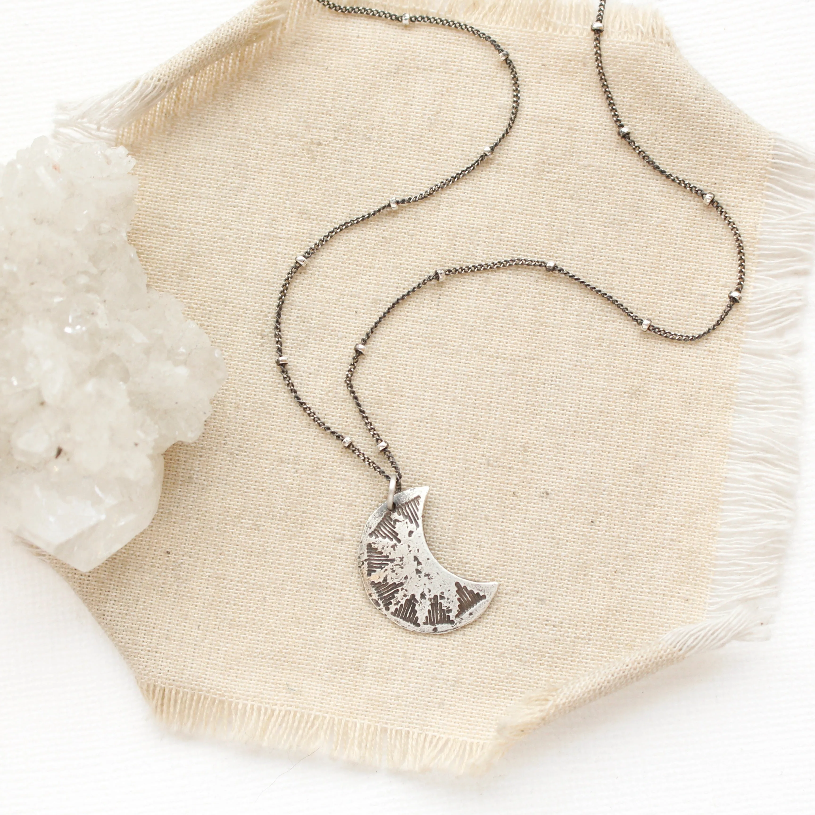 Pakal Silver Moon Necklace