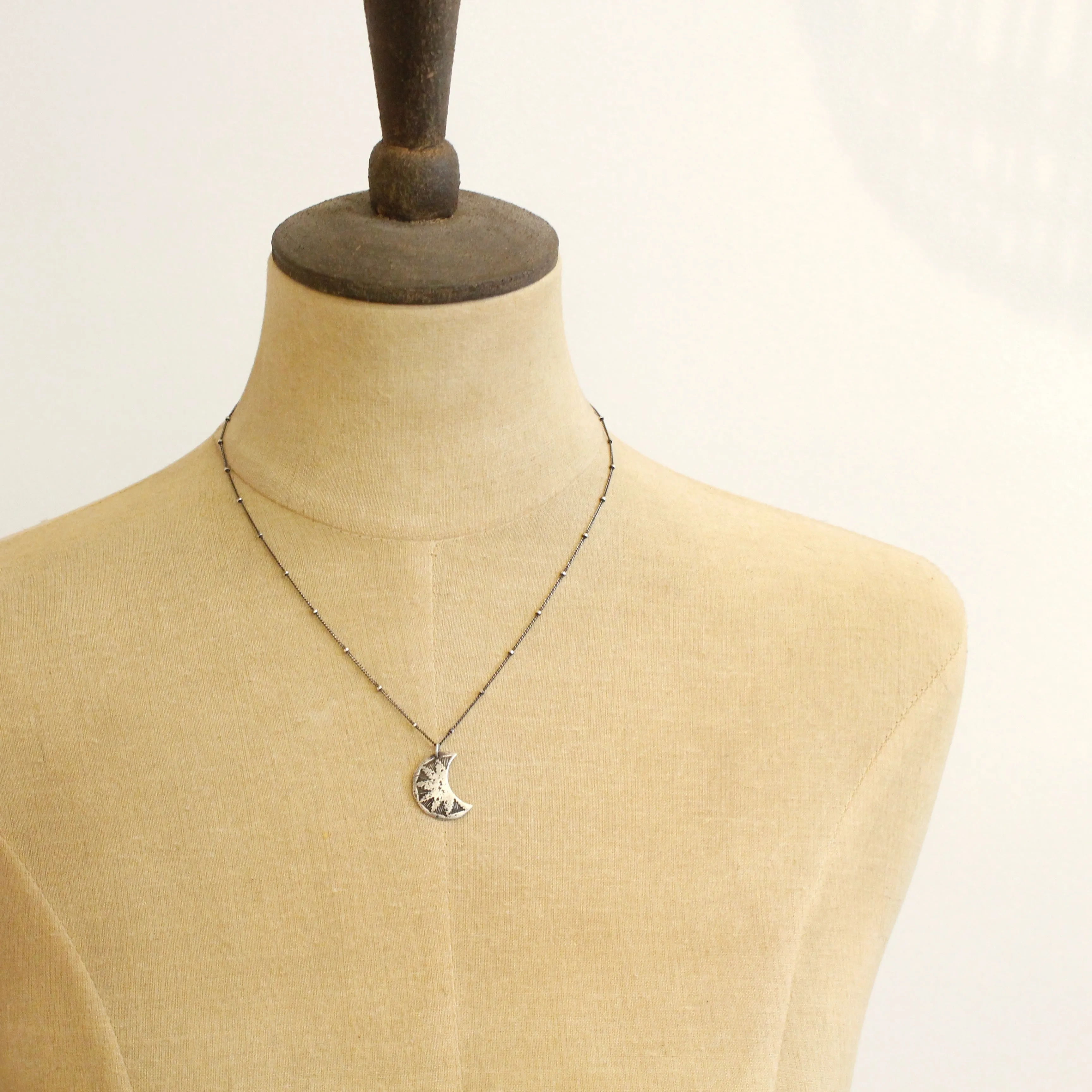 Pakal Silver Moon Necklace