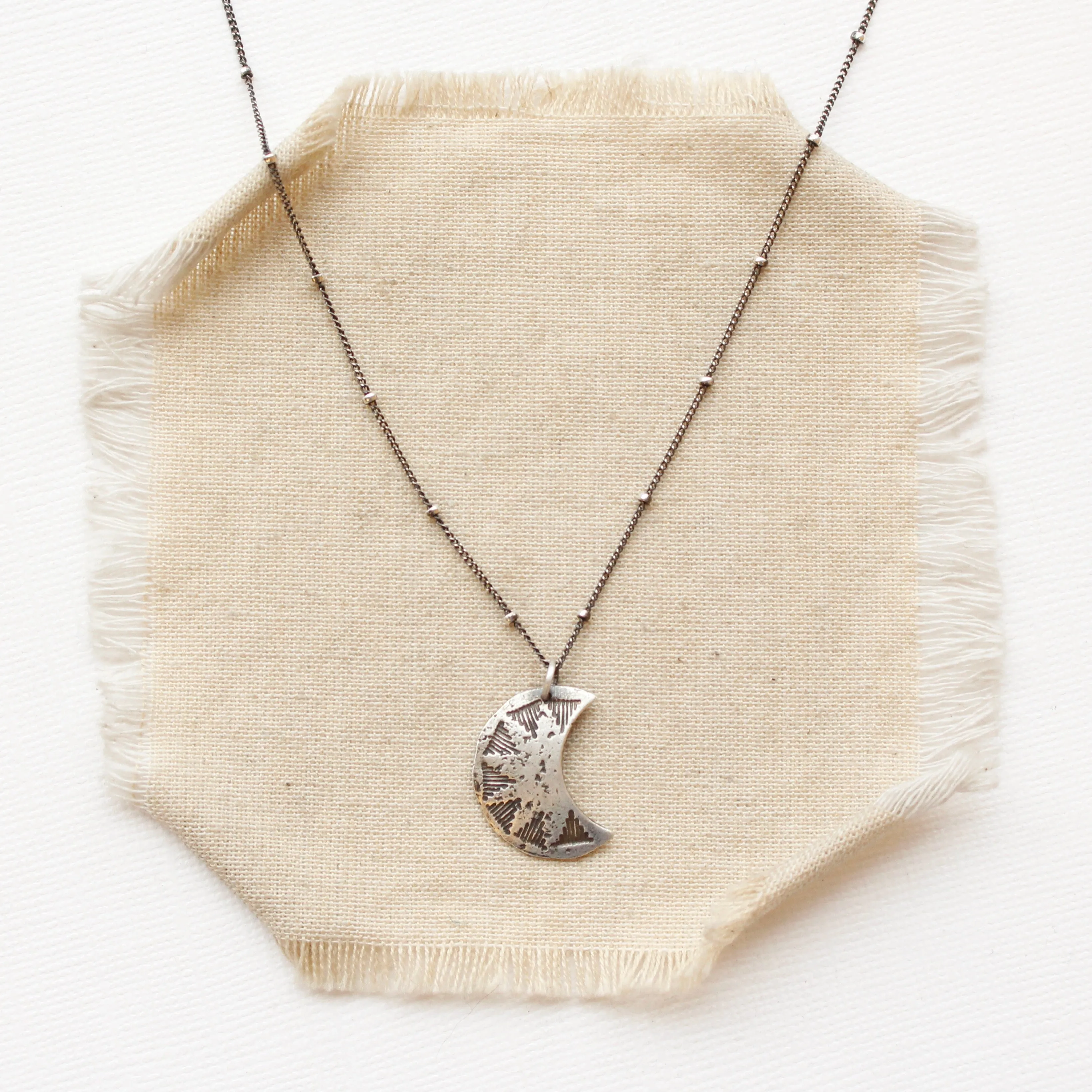 Pakal Silver Moon Necklace