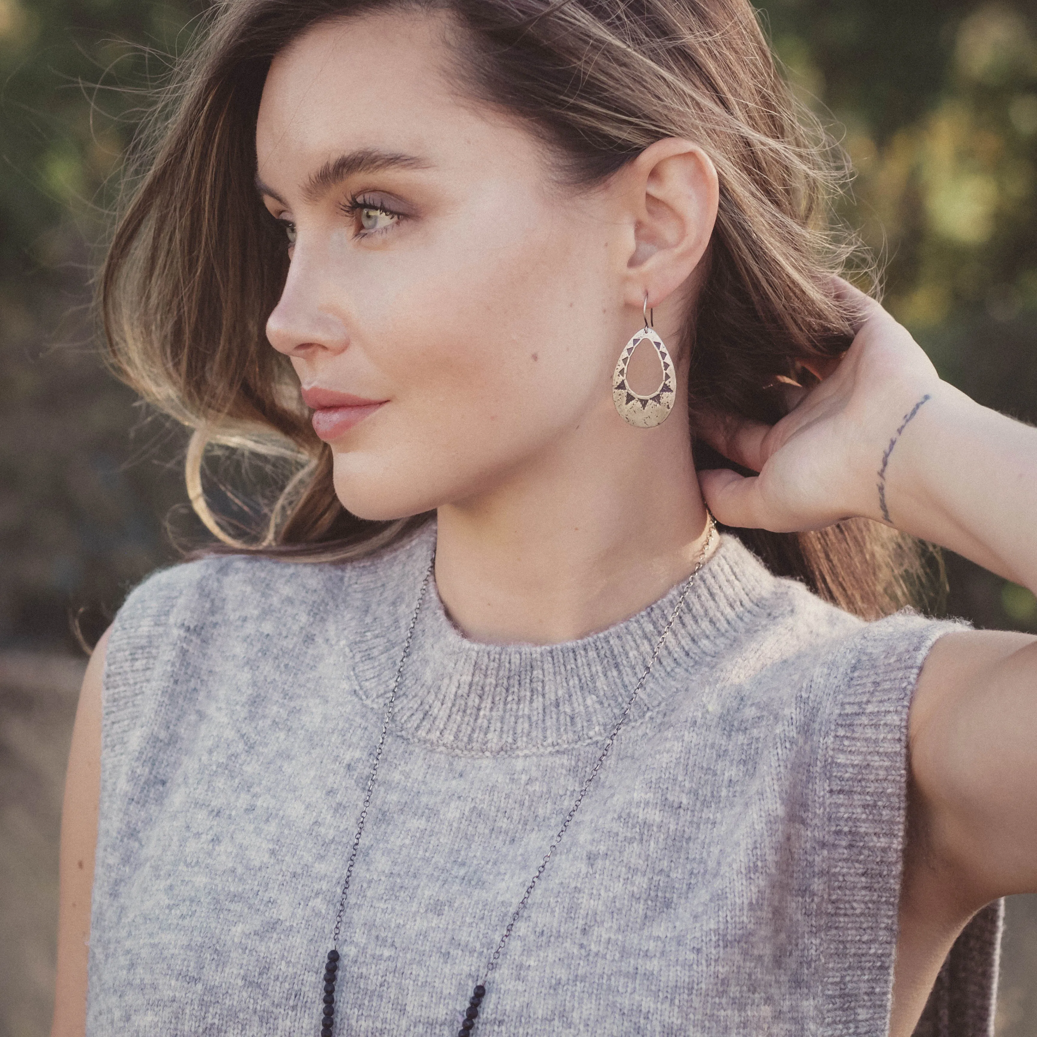 Pakal Teardrop Cutout Earrings