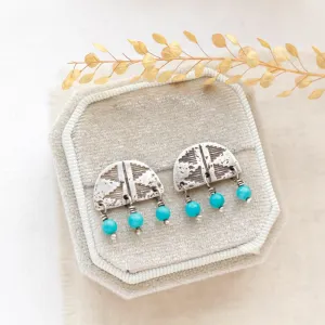 Pakal Turquoise Fringe Post Earrings