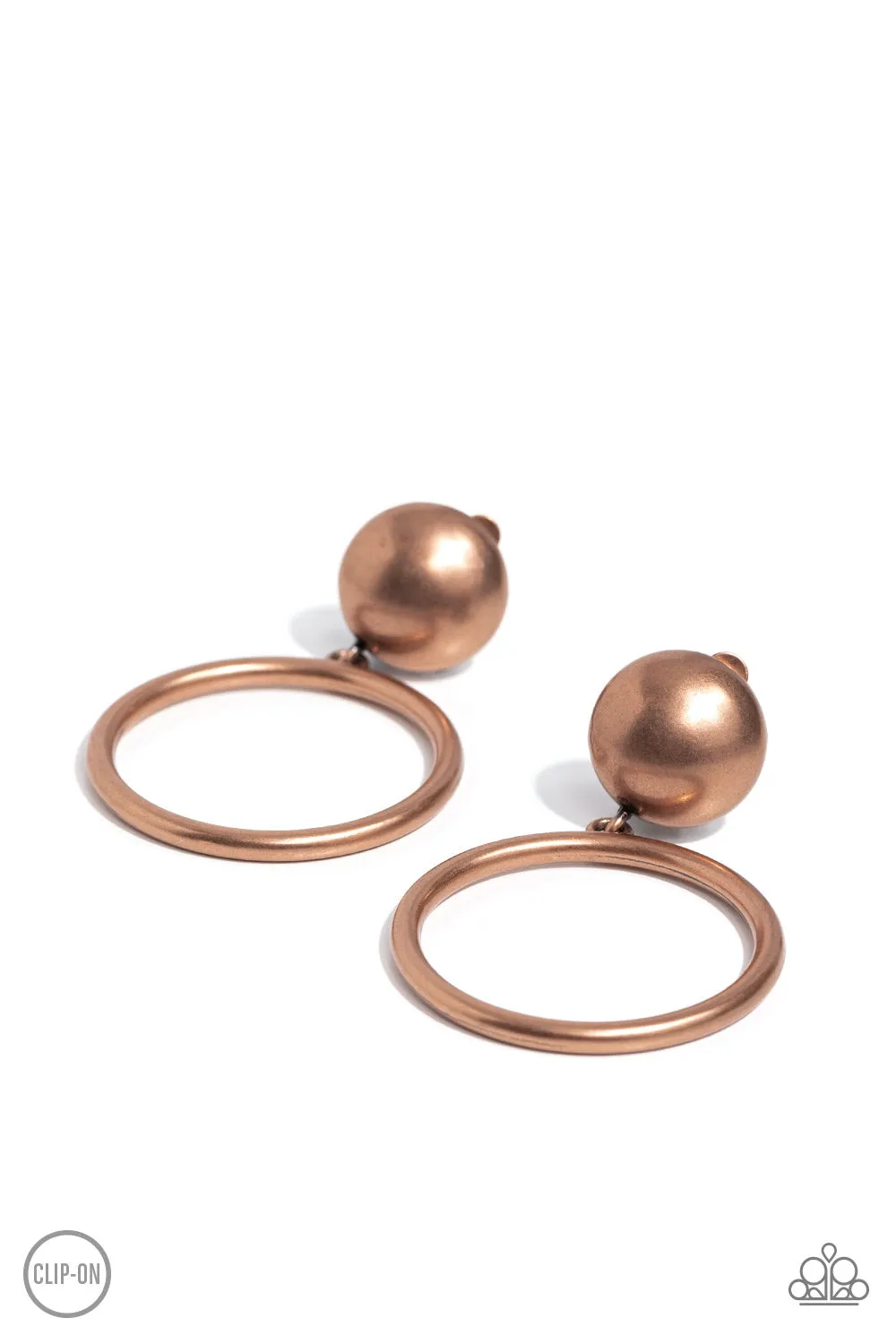 Paparazzi - Classic Candescence - Copper Clip On Earrings