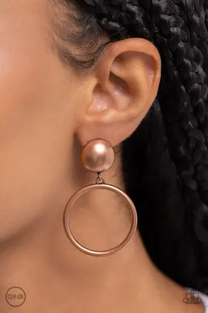 Paparazzi - Classic Candescence - Copper Clip On Earrings