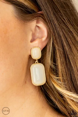 Paparazzi - Meet Me At The Plaza - Gold Clip-On Earrings