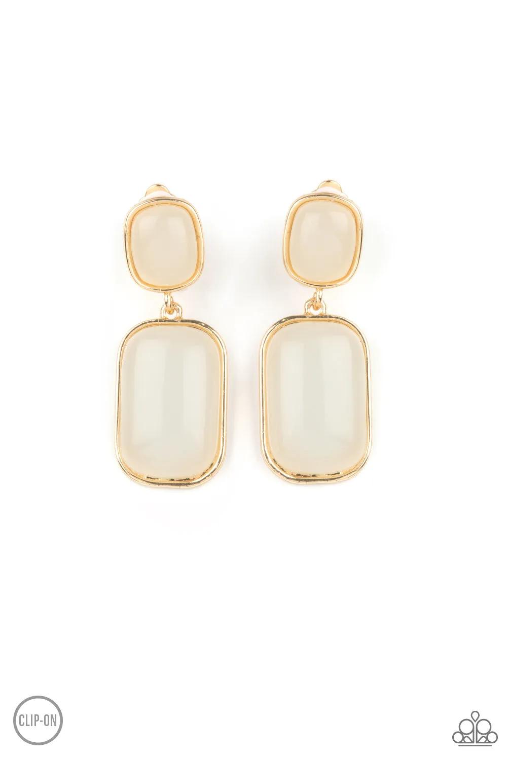 Paparazzi - Meet Me At The Plaza - Gold Clip-On Earrings
