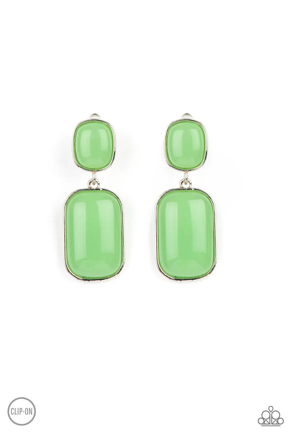 Paparazzi - Meet Me At The Plaza - Green Earrings