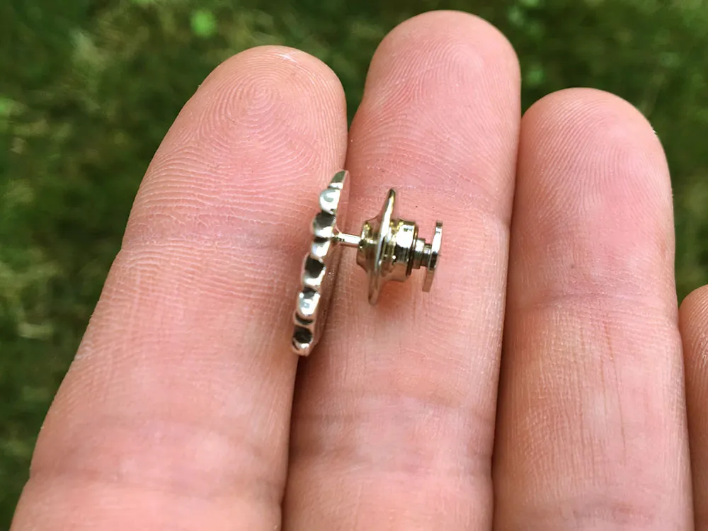 Peace Bonsai Tie Tack or Tie Bar / Tie Clip Sterling Silver with Japanese Kanji and Rising Sun
