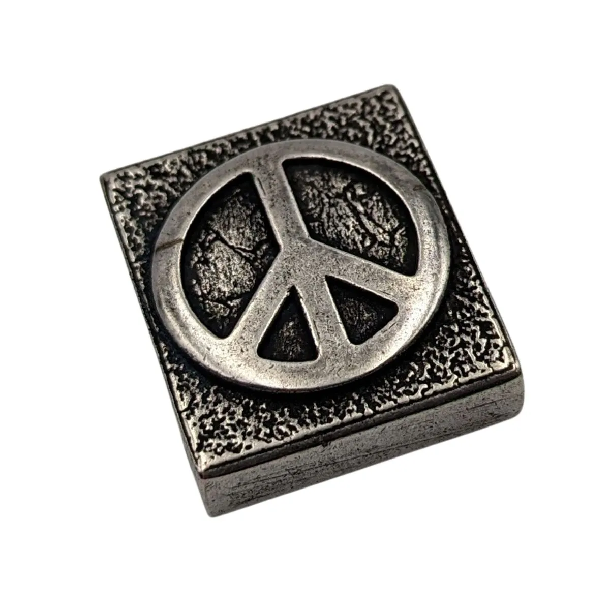 Peace symbol molle clip from bronze