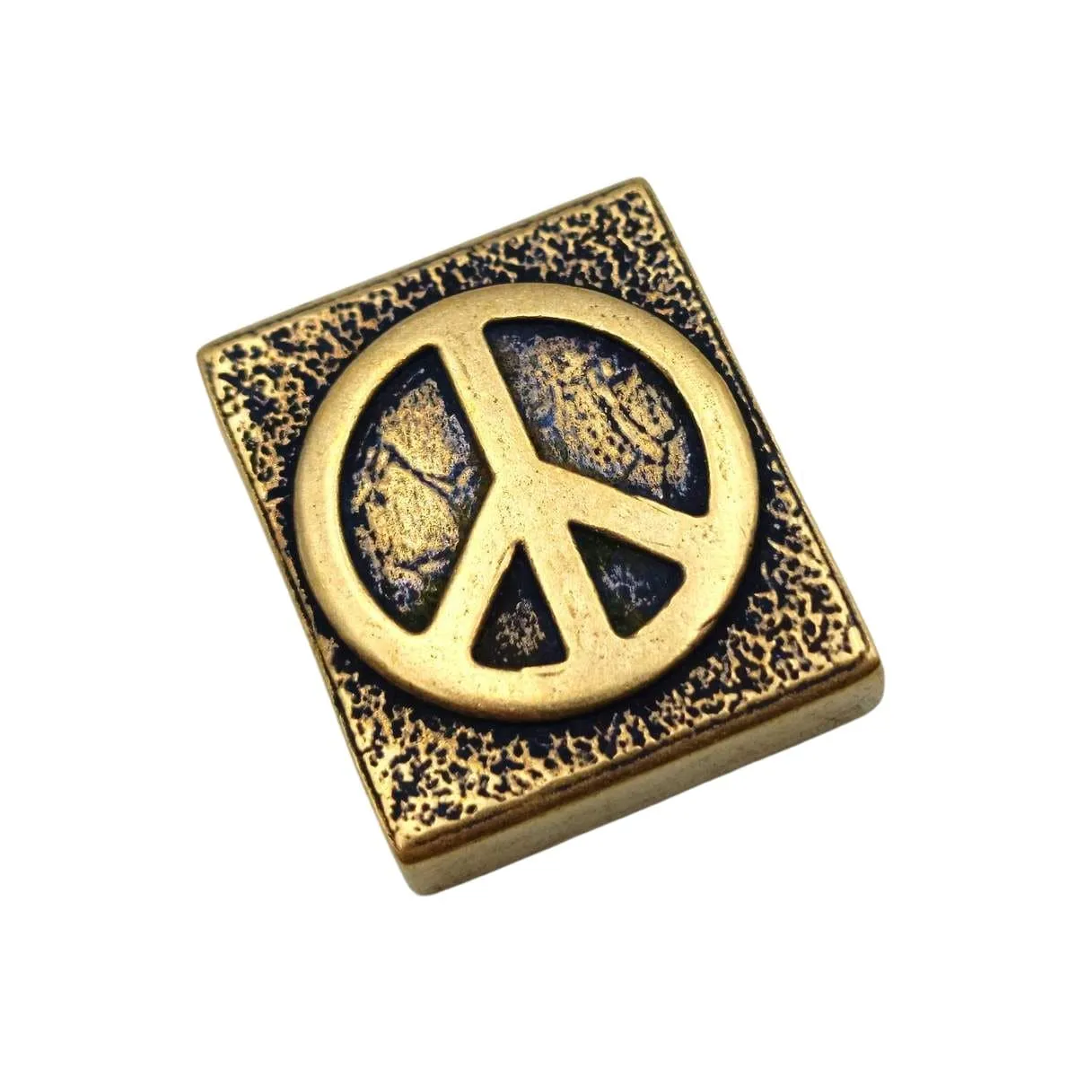 Peace symbol molle clip from bronze